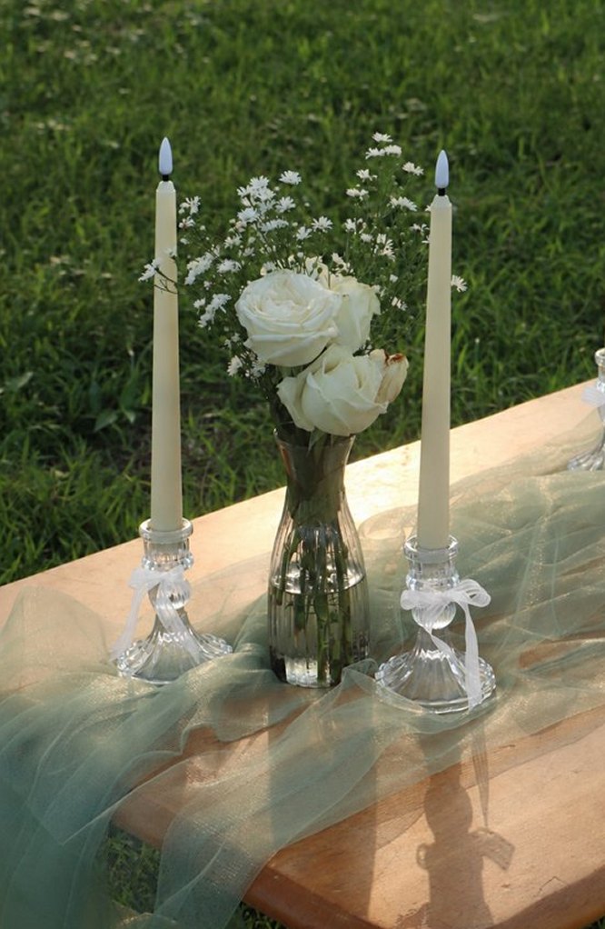 Fairy Dust with glass candle holders and ribbon