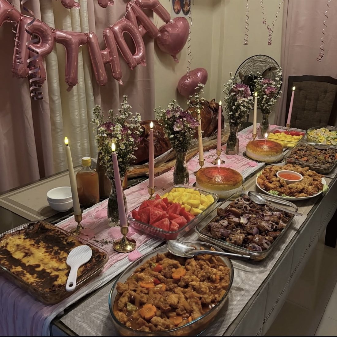 A pink birthday at home