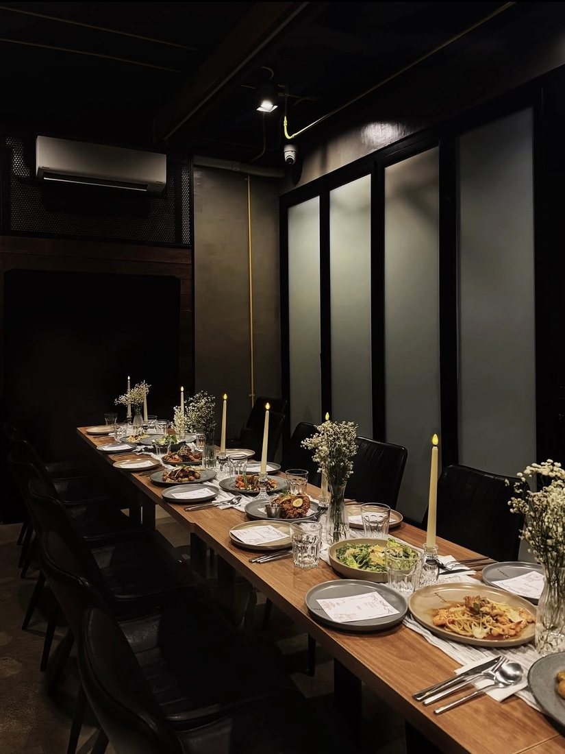A candlelit birthday dinner