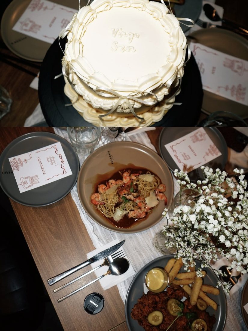 A candlelit birthday dinner
