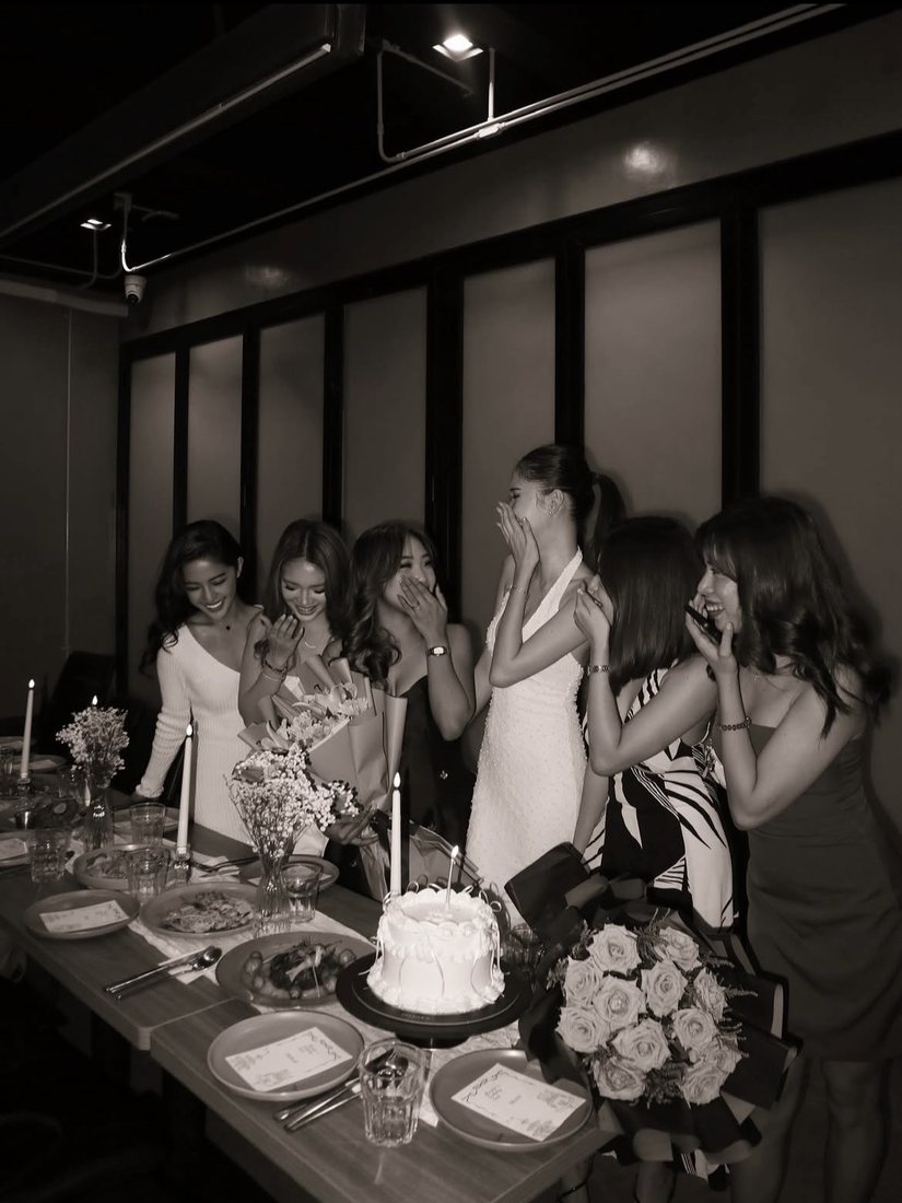 A candlelit birthday dinner